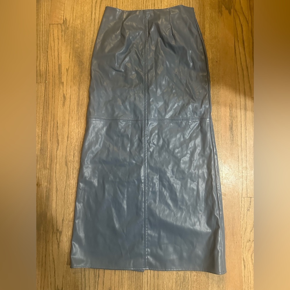 Mare Mare by Anthropologie Slate Faux Leather Maxi Skirt-Size Medium - Picture 3 of 11